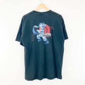 Vintage 90s Naruto Graphic on Front and Back Tee, Pre-Shrunk Black Mens Large